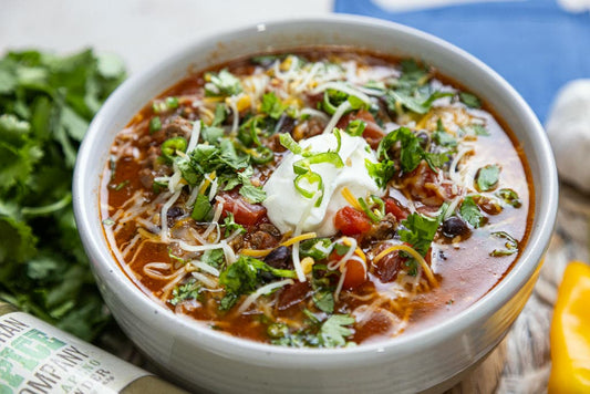 Bowl of Spicy Slow Cooker Chili