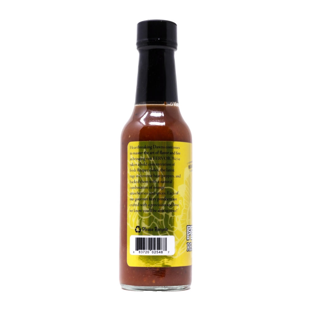 Heartbreaking Dawns Fervor Reaper Hot Sauce side label