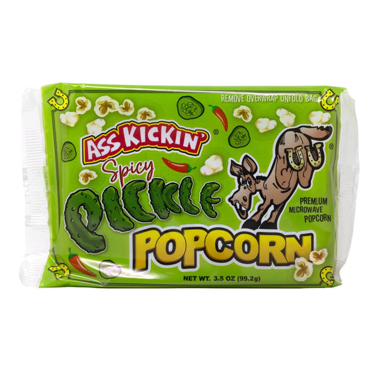 Ass Kickin' Spicy Pickle Popcorn front bag
