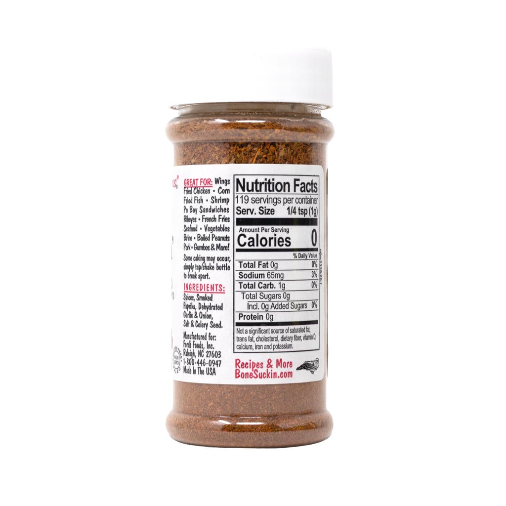 Bone Suckin' Cajun Seasoning and Rub Nutrition