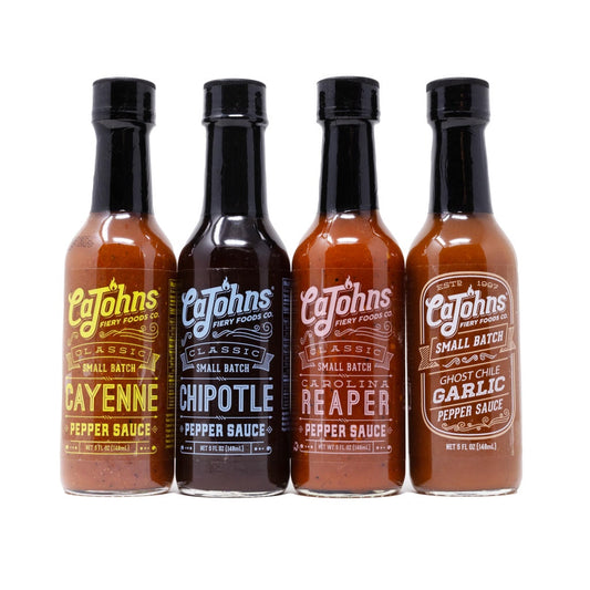 CaJohns 4 Pack Hot Sauce Set