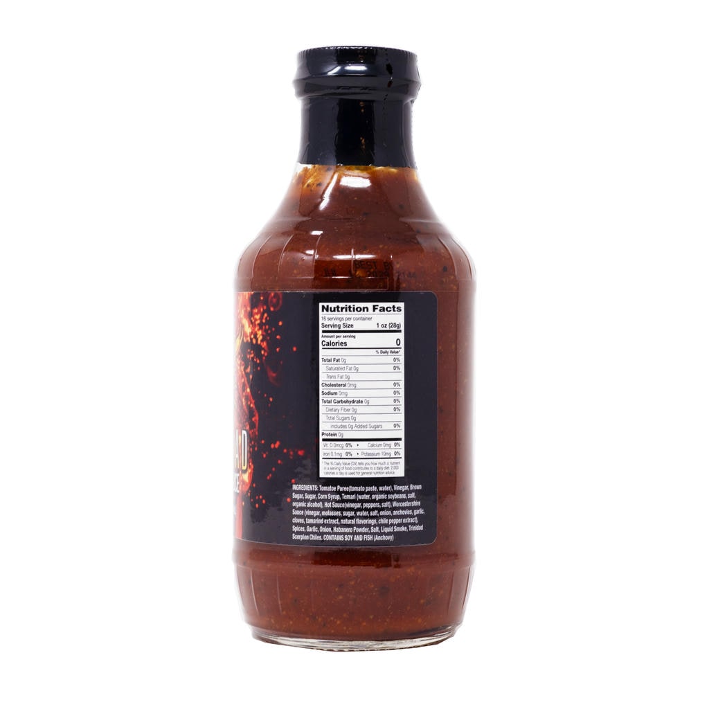 CaJohns Trinidad Scorpion BBQ Sauce nutritional facts 