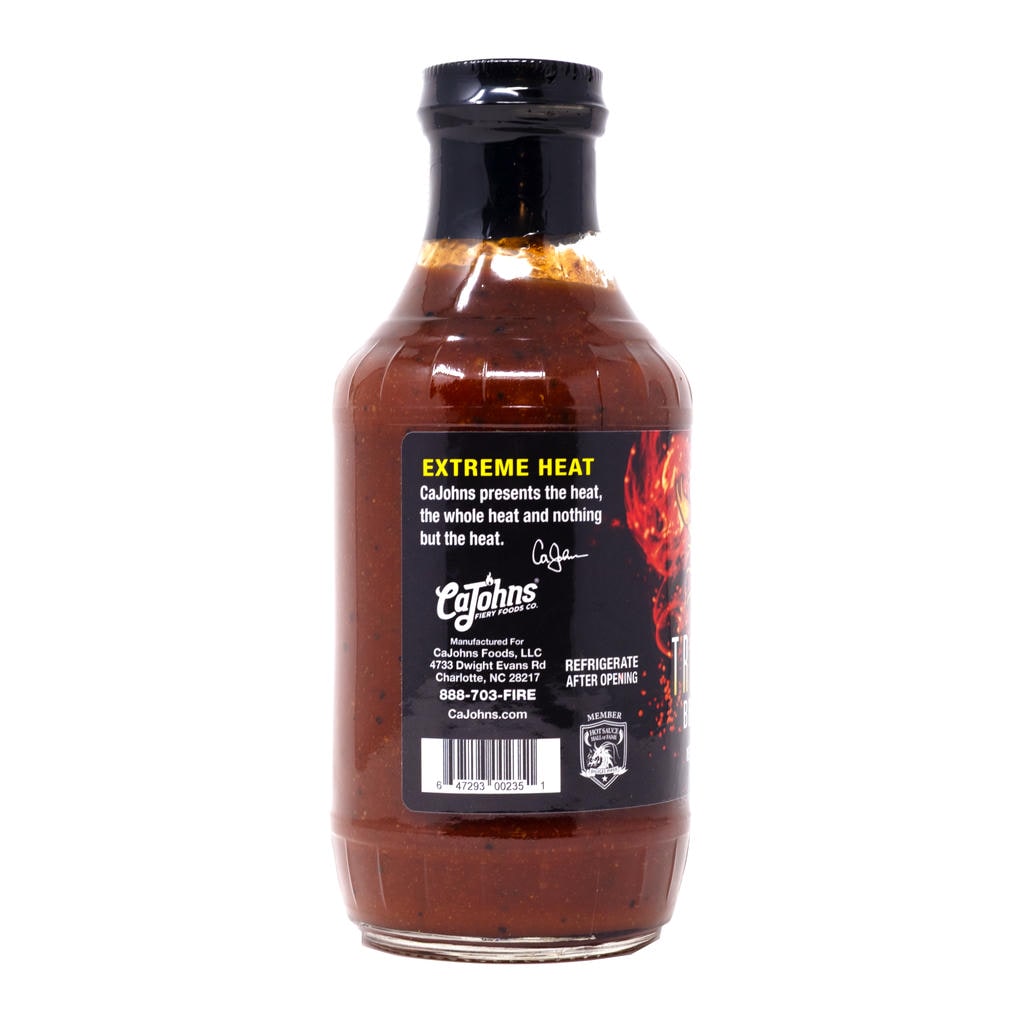 CaJohns Trinidad Scorpion BBQ Sauce side label