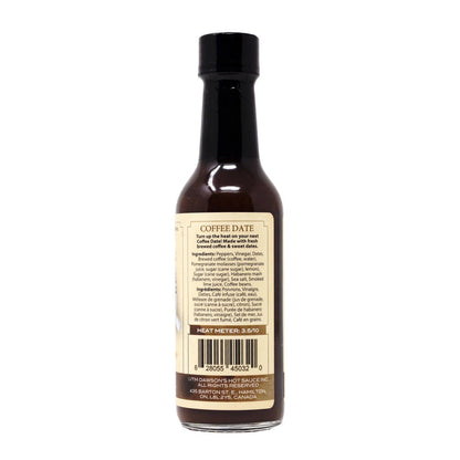 Dawsons Hot Sauce Coffee Date bottle side 