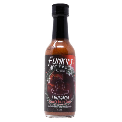 Funky's Hot Sauce Factory Nirvana Dragon's Breath Sauce front of bottle 
