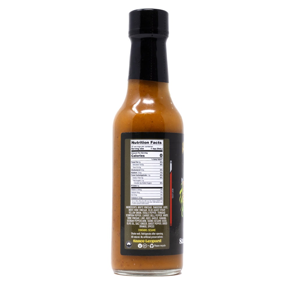 Homegrown Hell Sichuan Tangerine Hot Sauce by Sauce Leopard nutrition