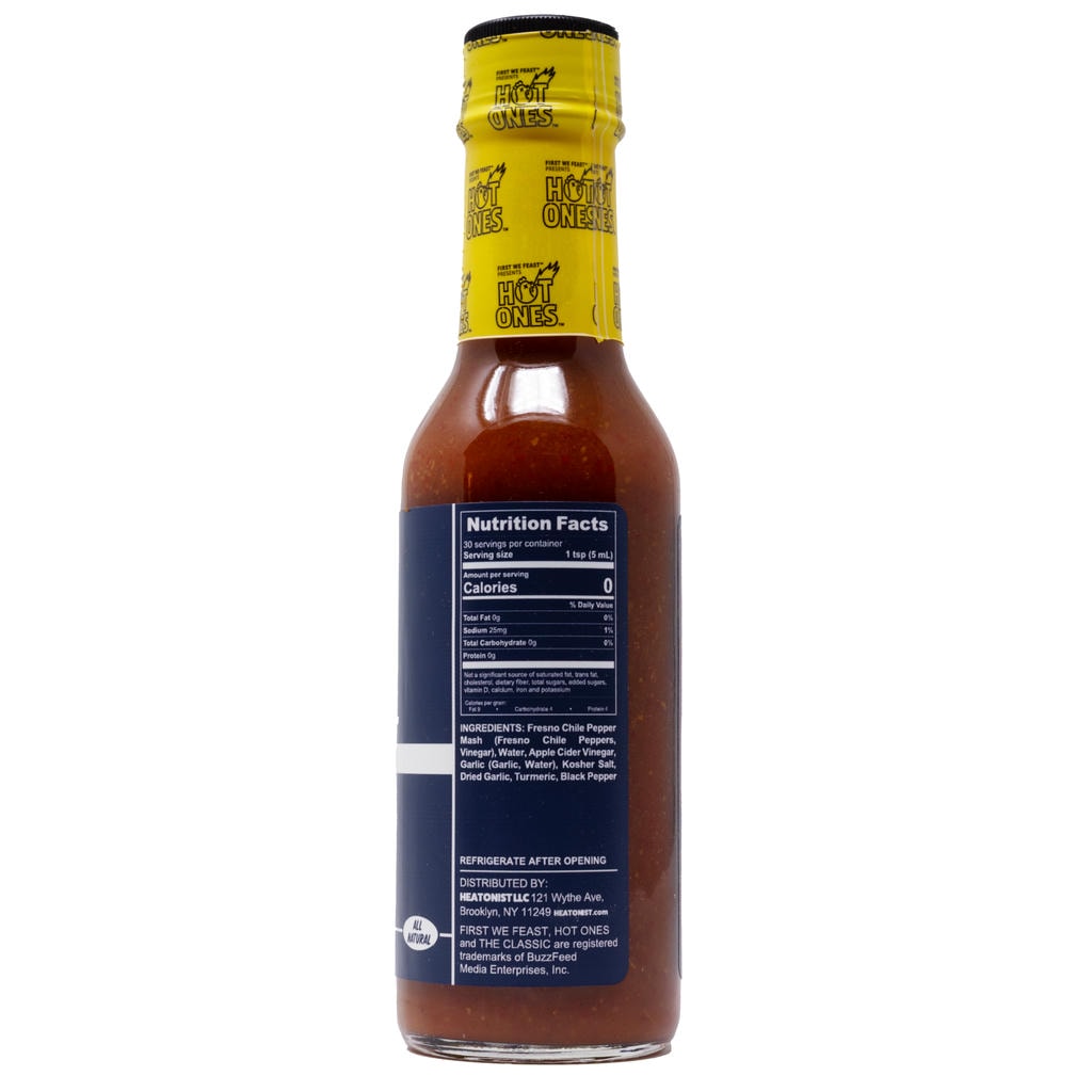 Hot Ones The Classic Garlic Fresno Hot Sauce nutrition