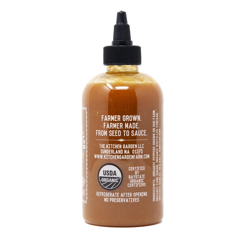 Kitchen Garden Farm Habanero Sriracha Chili  side bottle 