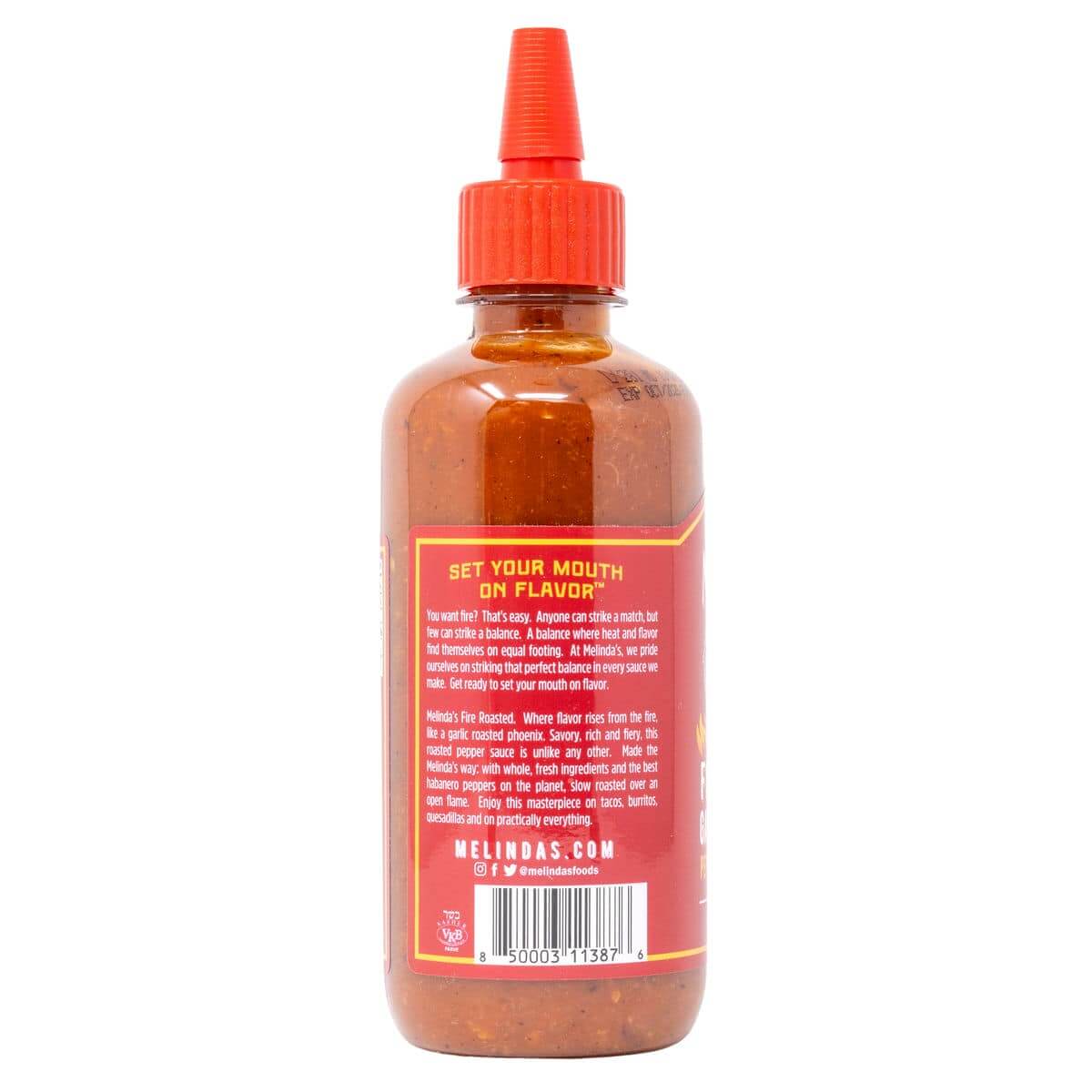 Melinda's Fire Roasted Garlic and Habanero Hot Sauce Side 1