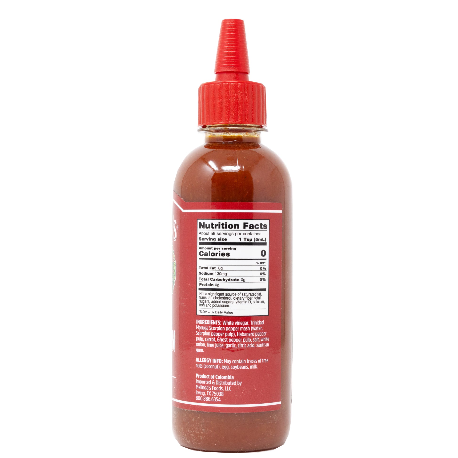 Melinda's Trinidad Moruga Scorpion Hot Sauce Ingredients and nutrition