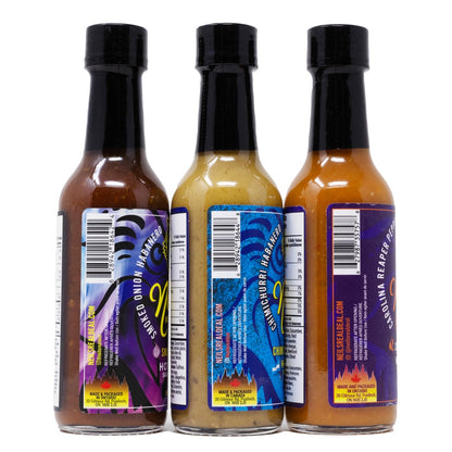 Neil's Real Deal 3 Pack Hot Sauce Set side label