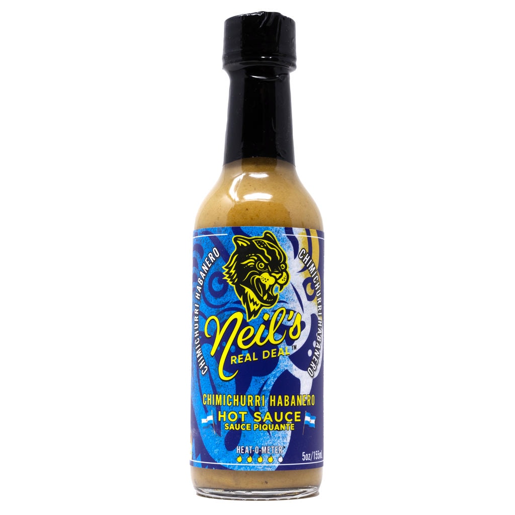 Neil's Real Deal Chimichurri Habanero Hot Sauce front of bottle