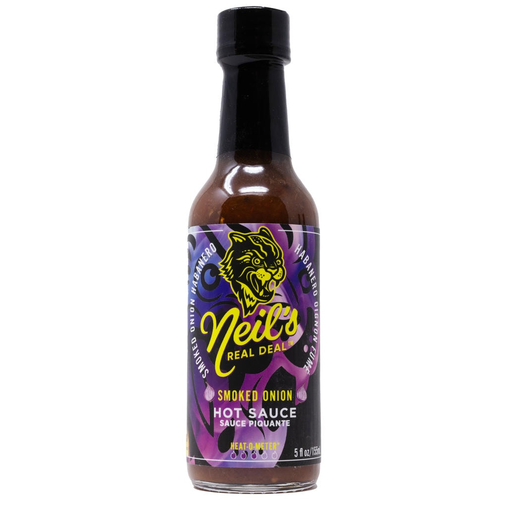 Neil's Real Deal Smoked Onion Hot Sauce front of bottle 