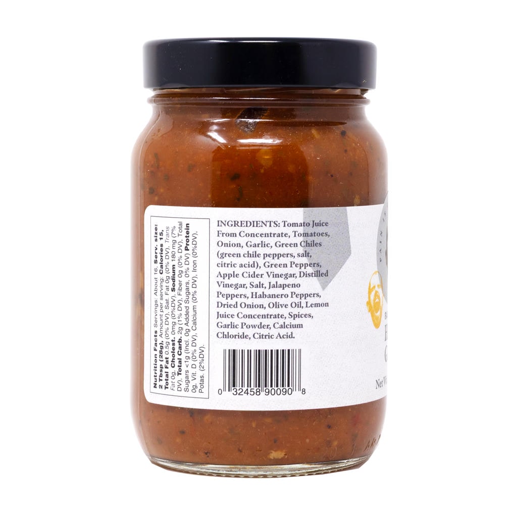 Pain is Good Habanero Garlic Salsa nutritional label