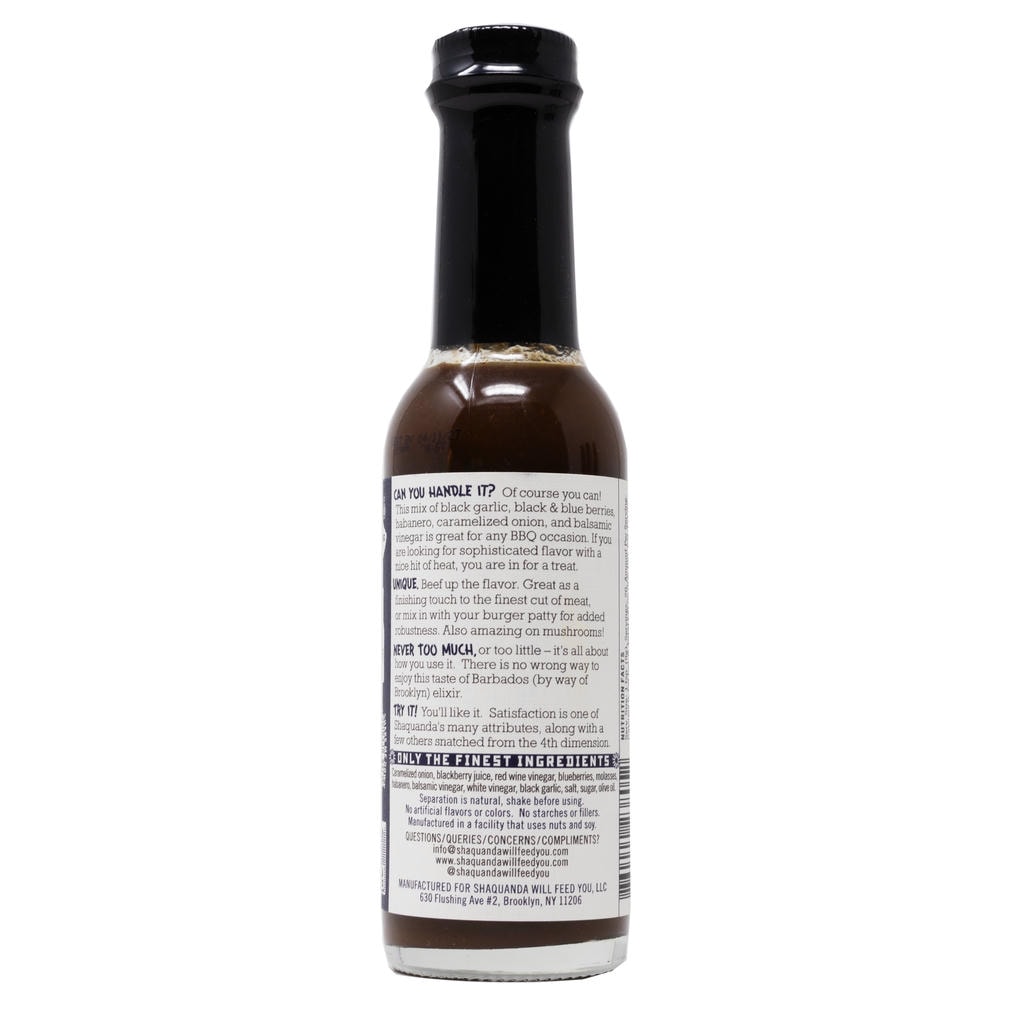 Shaquanda's OOOOHMAMI Hot Pepper Sauce back of bottle
