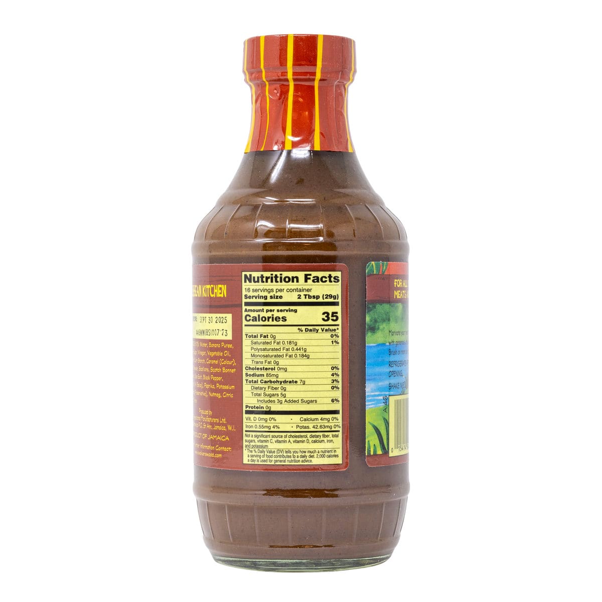 Walkerswood Spicy Jamaican Jerk BBQ Sauce Nutrition