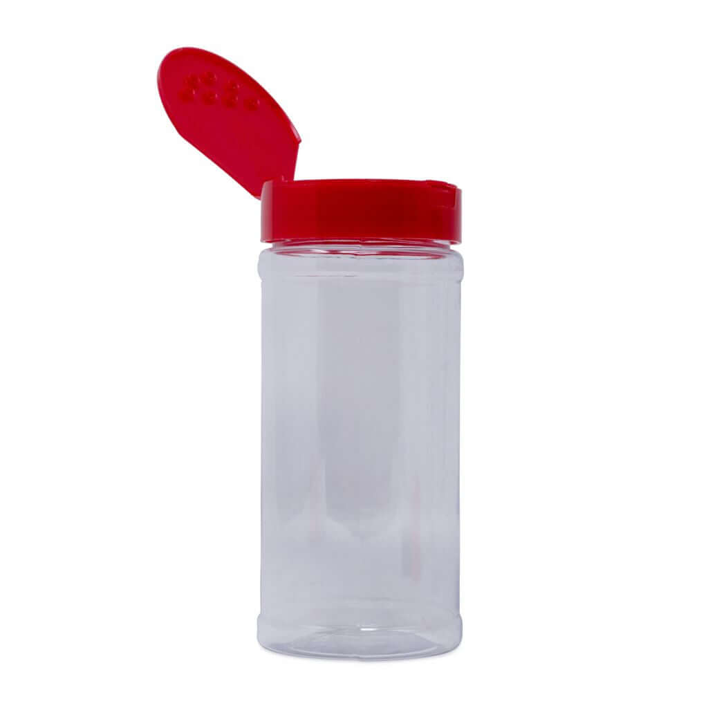 Spice Bottle 2oz (4fl.oz) Clear PET with Sift & Spoon Red Lid