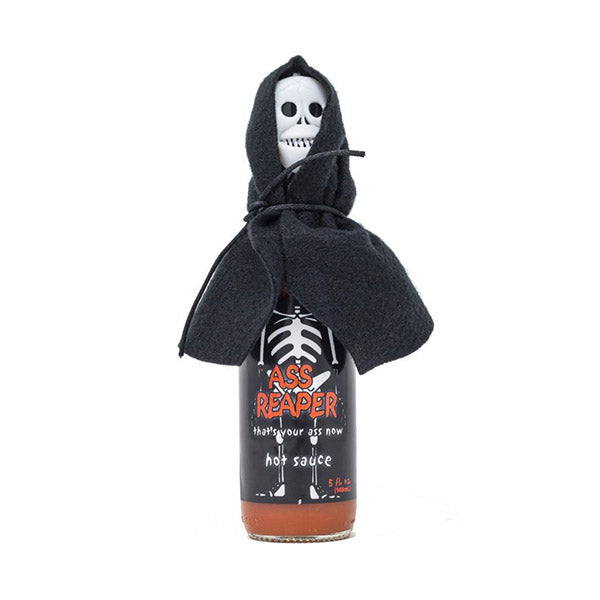 Ass Reaper Hot Sauce with Skull Cap and Cape Hot Sauce Ass Reaper 